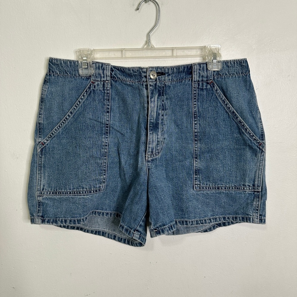 Gap Jeans Vintage Women Denim Utility Shorts Medium Wash Blue 100% Cotton 14 Y2K